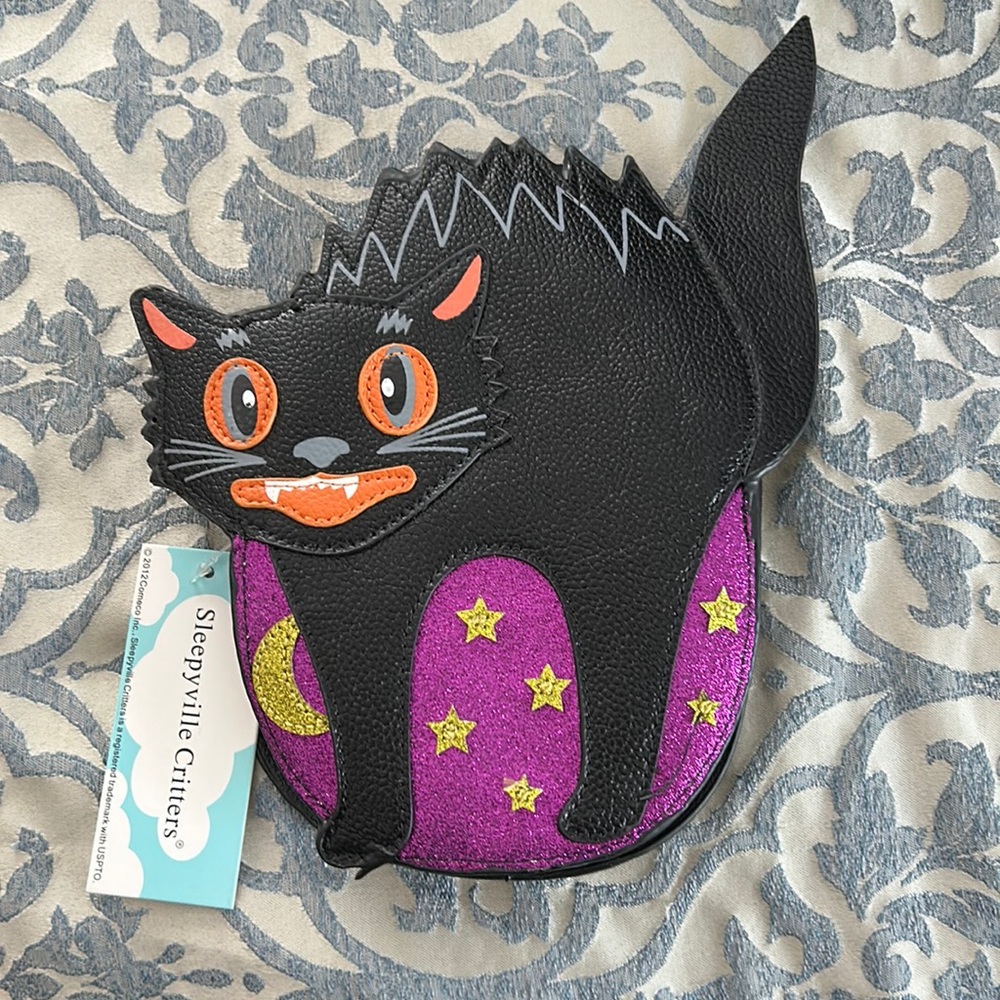 Sleepyville Critters Halloween black cat bag
